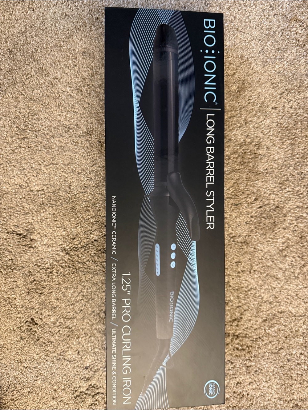 Bio Ionic Long Barrel Styler 1.25" Pro Curling Iron - Black